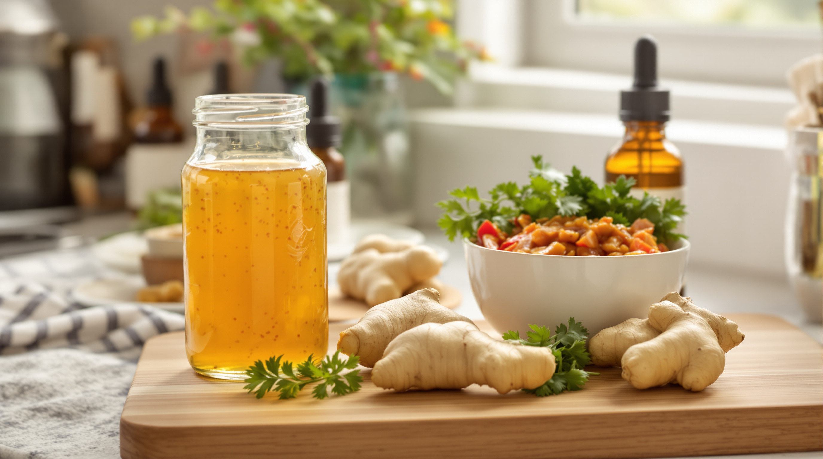Bunter Teller mit fermentiertem Gemüse, Joghurt und frischem Obst für Darmgesundheit
